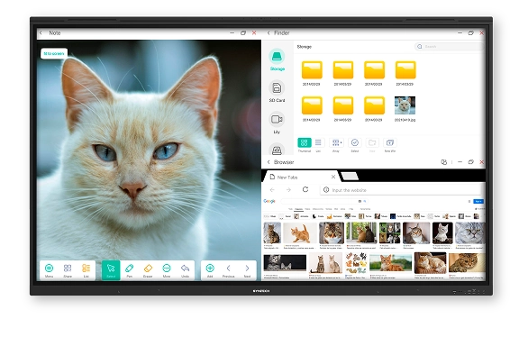 Multi-window on the interactive display