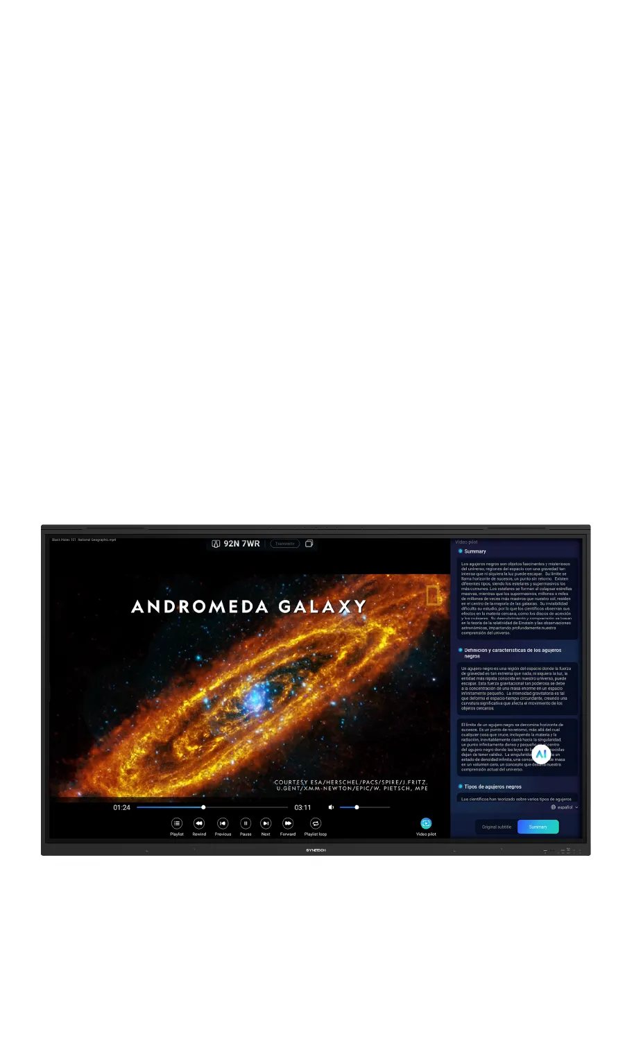 Inteligencia Artificial en pantalla interactiva